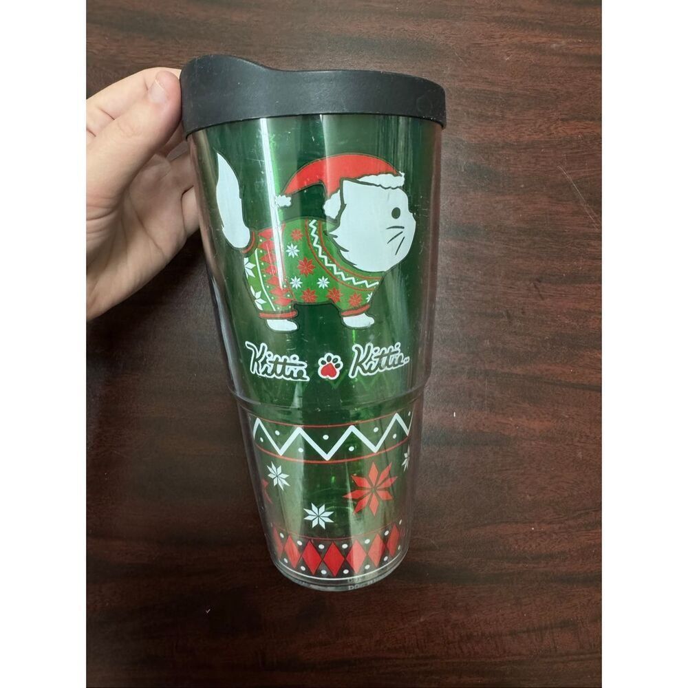 Kittie Kittie Tervis Santa Christmas Cat Insulated Tumbler- 24 oz.